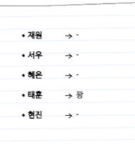 사다리타기로 발표 걸림